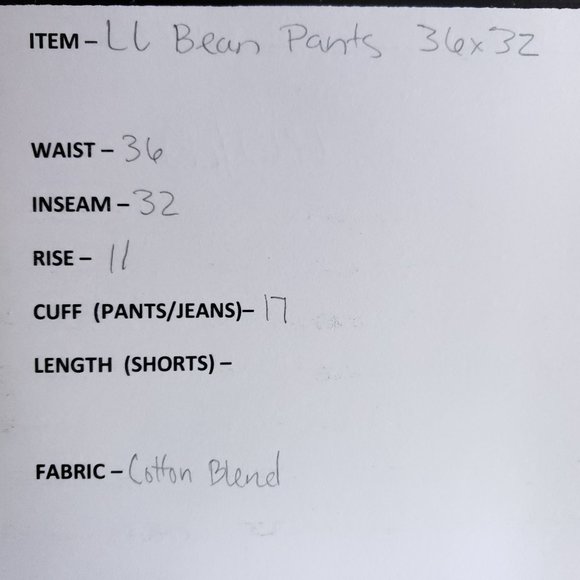 L.L Bean Corduroy Plain Pants Mens Size 36x32 Tan High Rise - Picture 6 of 7